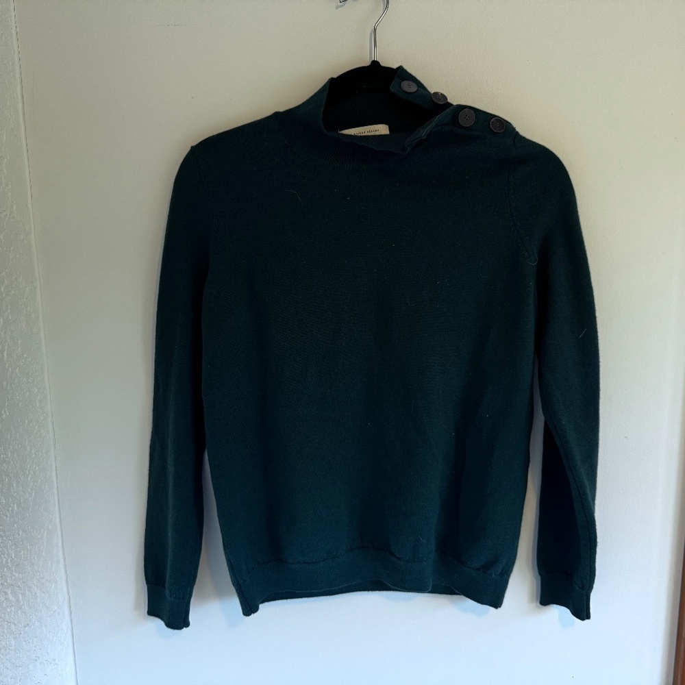 Sezane sweater with shoulder button detailing